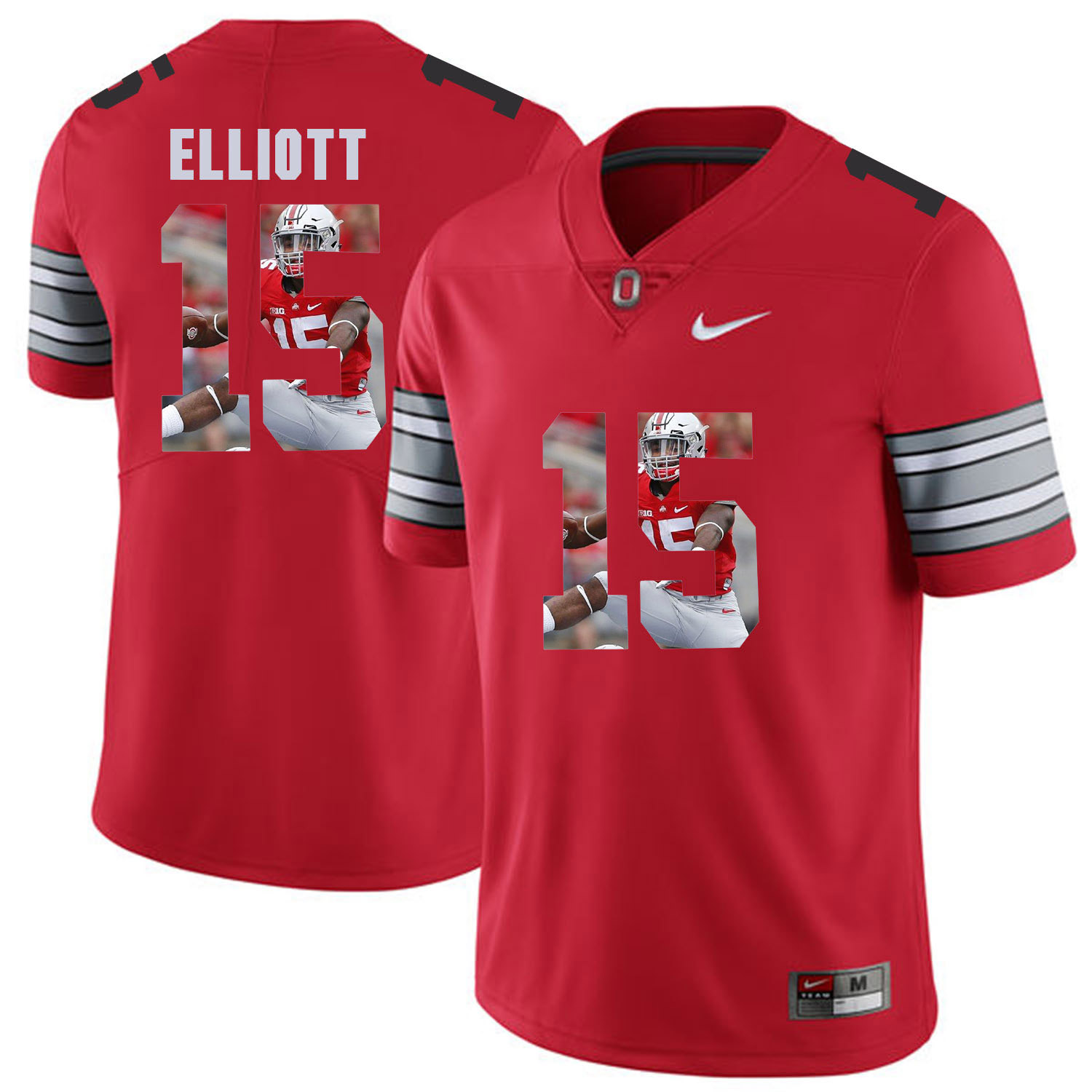 Men Ohio State 15 Elliott Red Fashion Edition Customized NCAA Jerseys